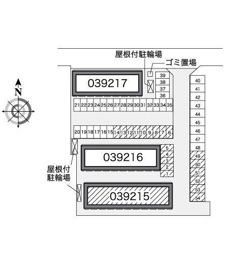 メゾンT A(39215) 敷地外駐車場の駐車配置図