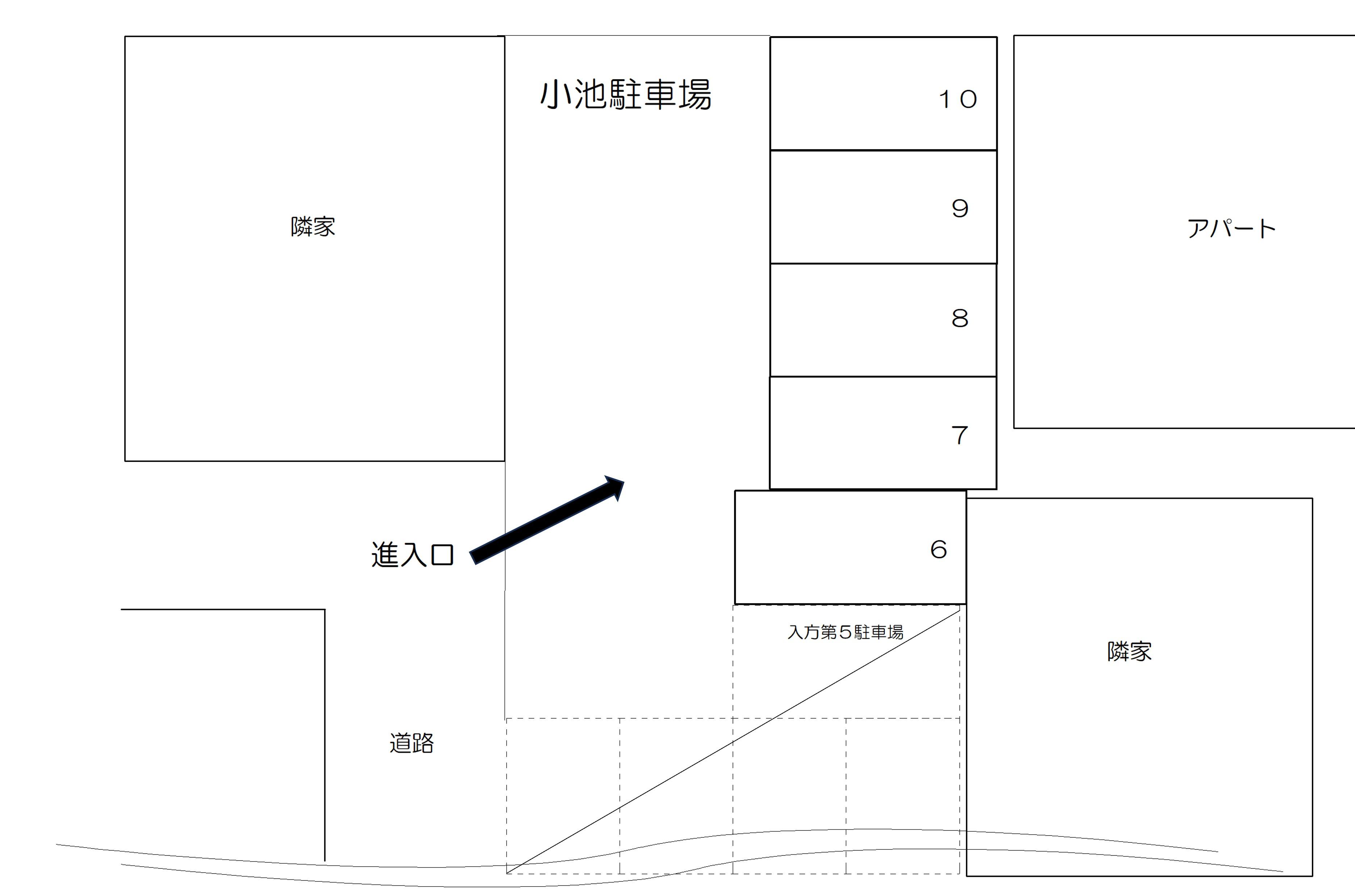 小池駐車場の駐車配置図