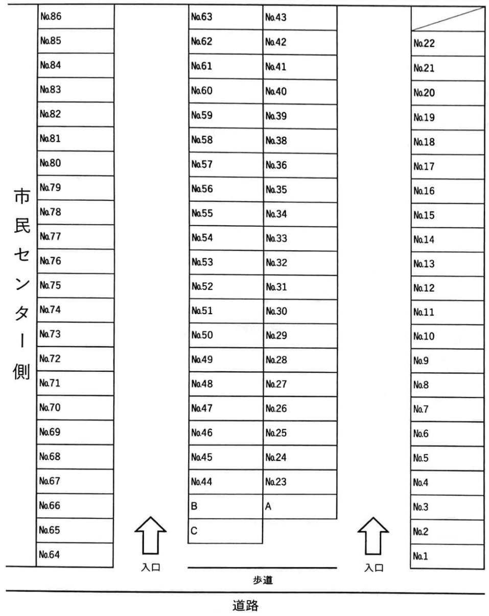 フジ商事駐車場の駐車配置図