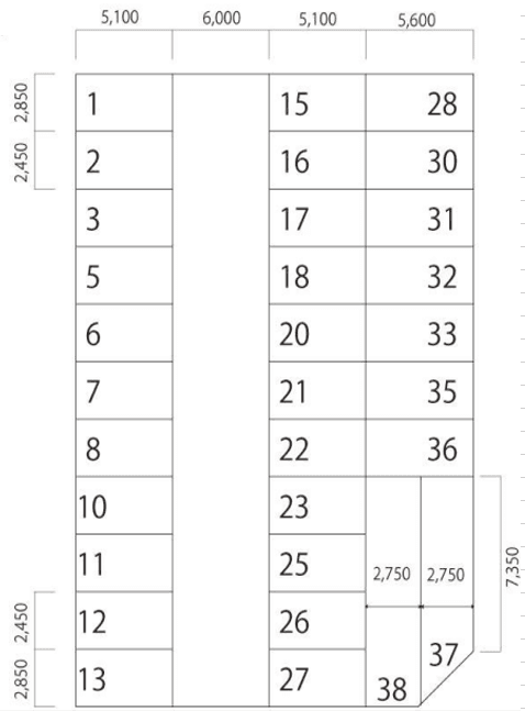 セブンモータープールの駐車配置図