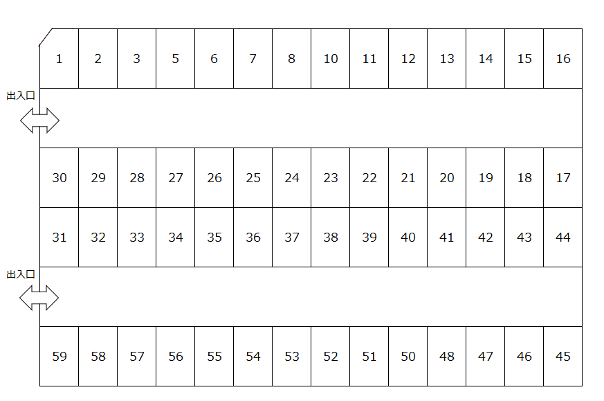 東古松四丁目やよい駐車場の駐車配置図