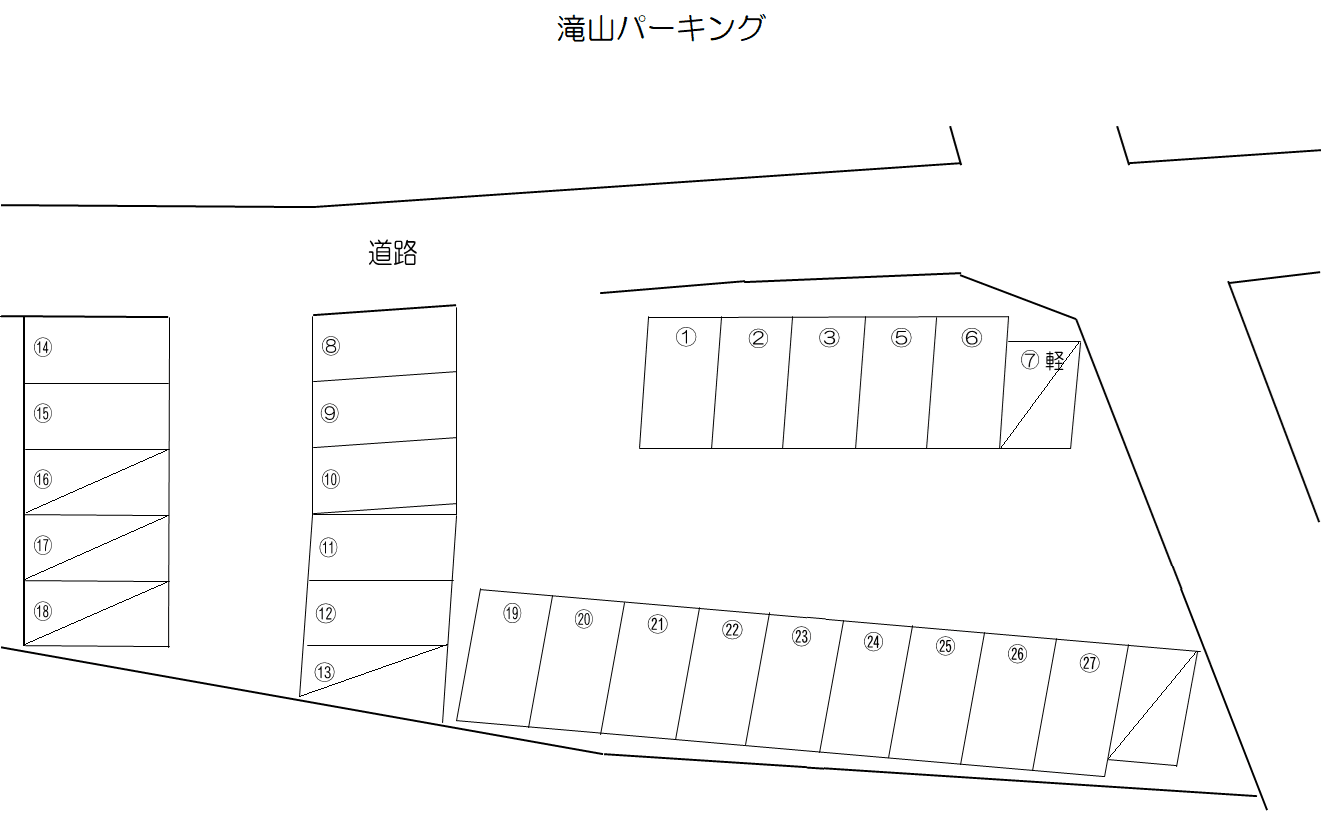 滝山パーキングの駐車配置図