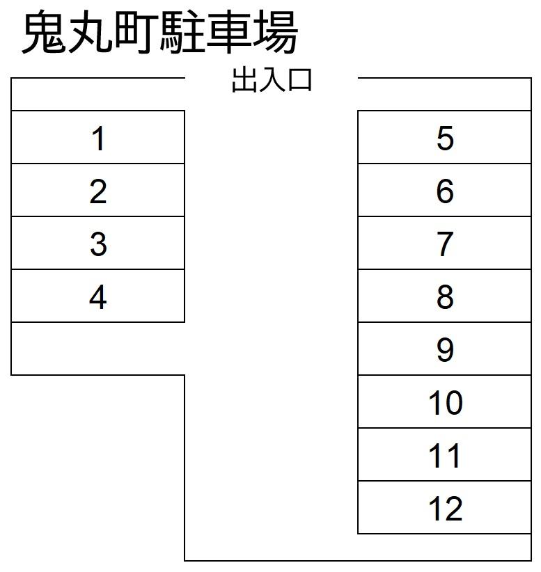 鬼丸町駐車場の駐車配置図