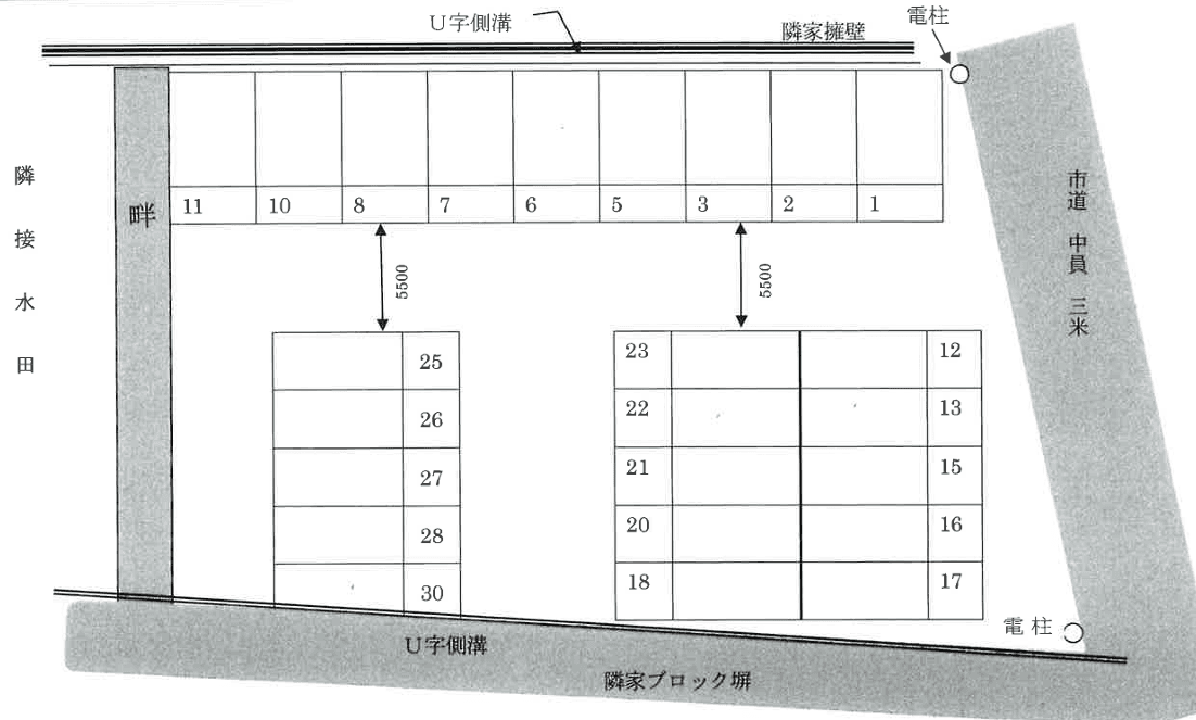 大宅駐車場の駐車配置図
