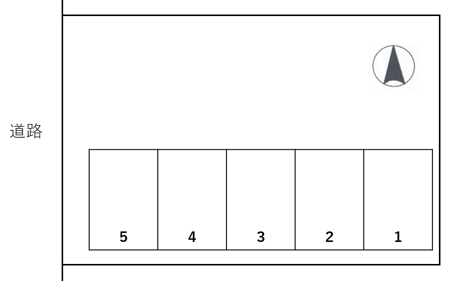 三田第二(車庫)パーキングの駐車配置図