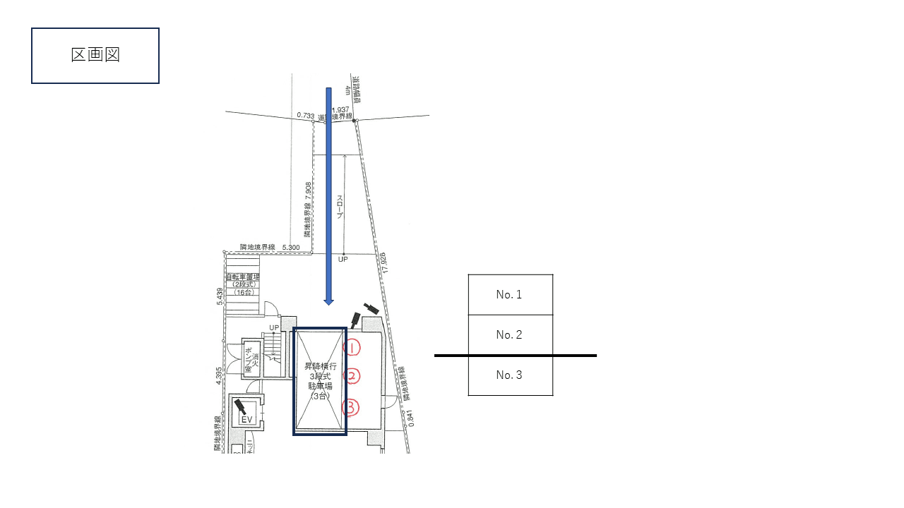 末盛通三丁目駐車場の駐車配置図