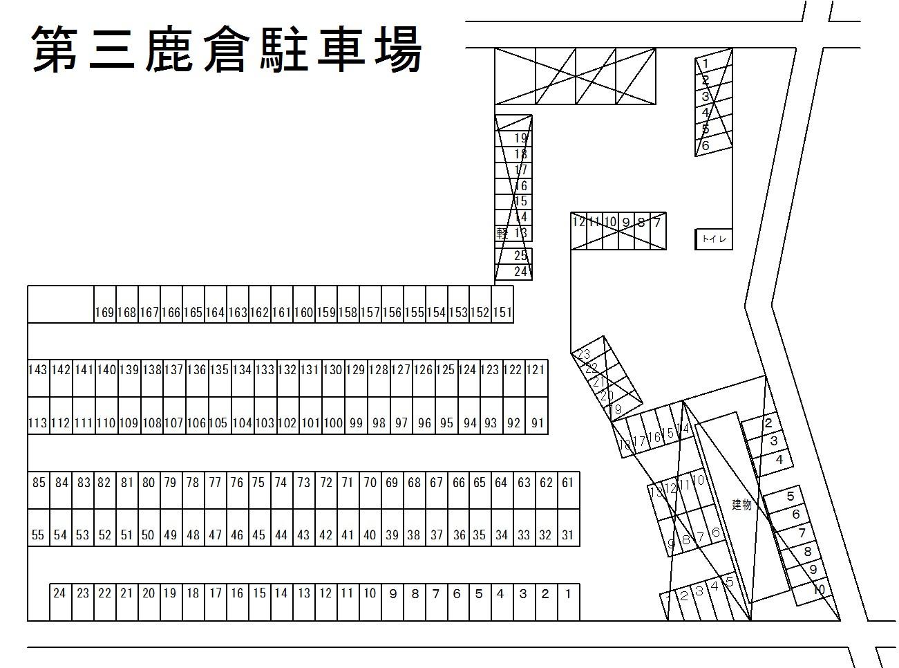 第三鹿倉駐車場の駐車配置図
