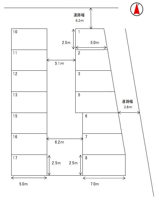クリスタルパークモータープールの駐車配置図