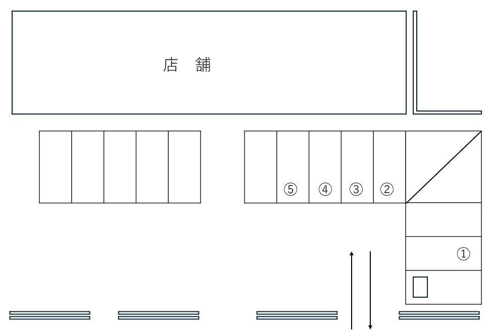 上愛子パーキングの駐車配置図