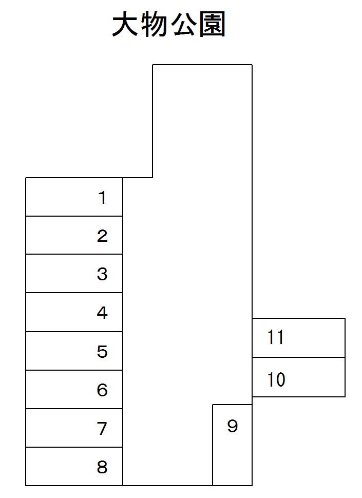 グランディア大物公園の駐車配置図
