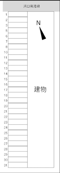 チシマ平林南第4駐車場の駐車配置図