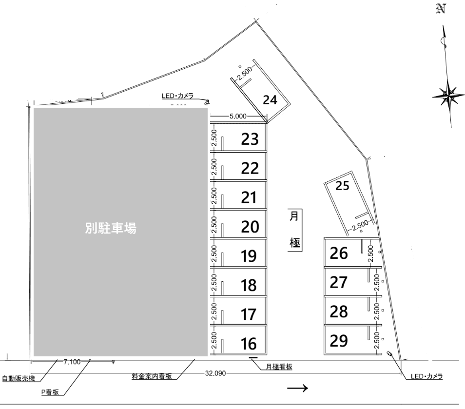 パーキングプレイス鶴橋第1の駐車配置図