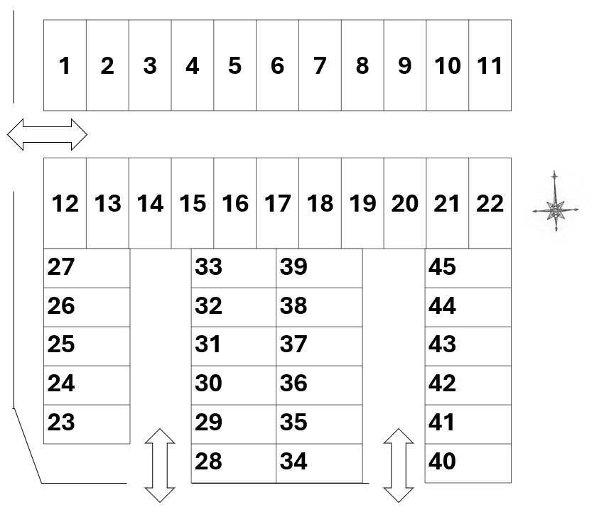並木3丁目砂利駐車場の駐車配置図