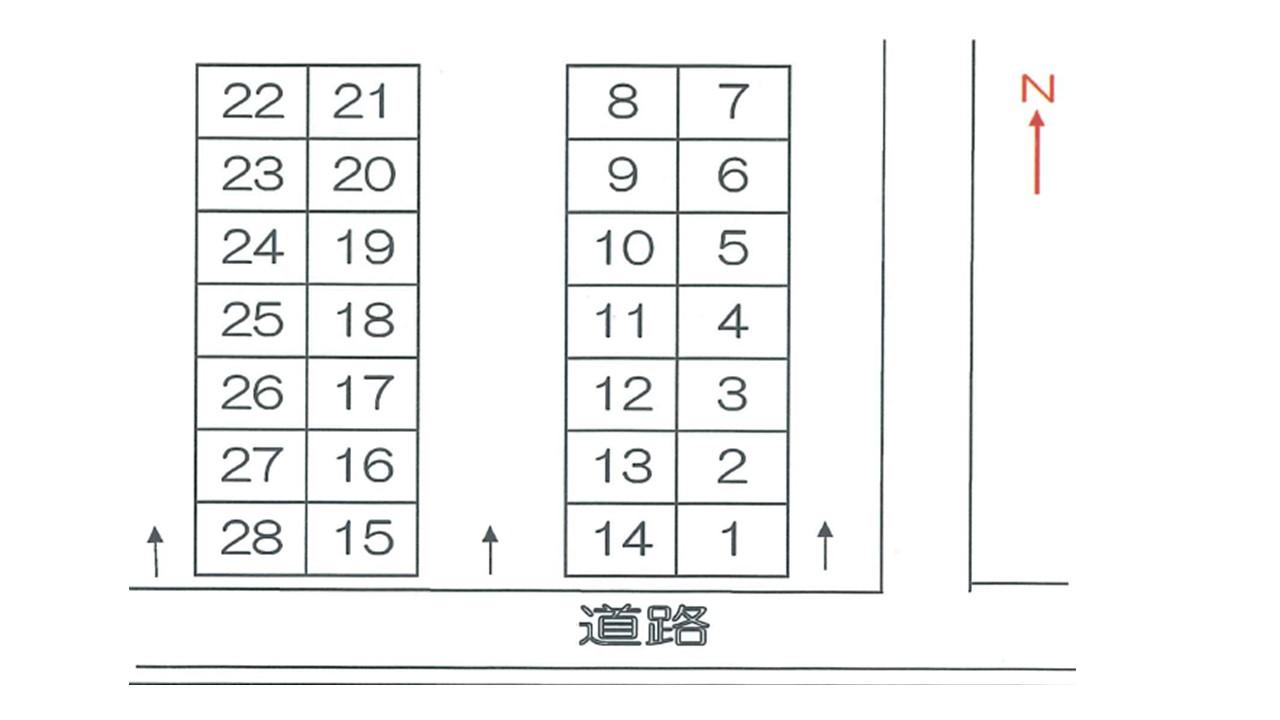 長栄パーキングの駐車配置図