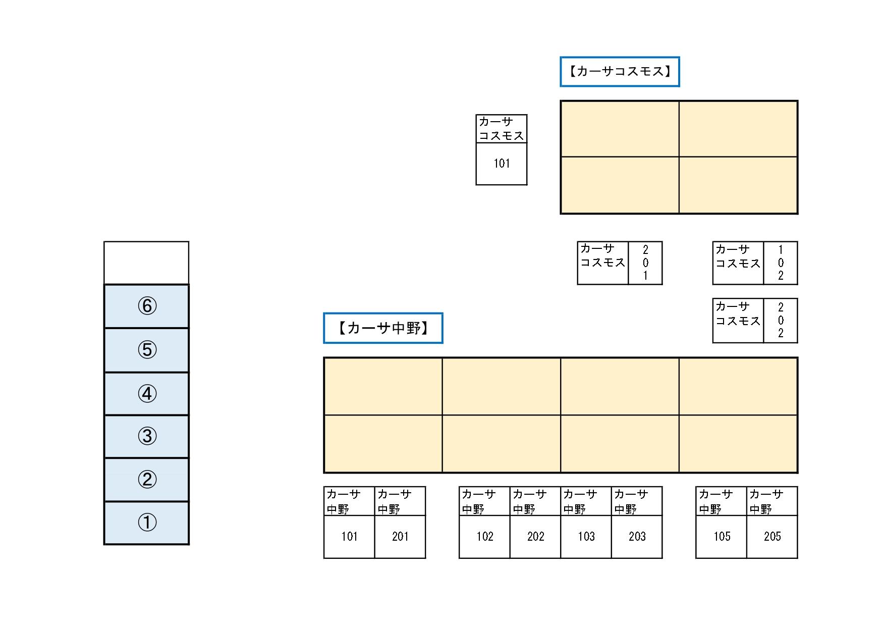 カーサ外部貸し駐車場の駐車配置図