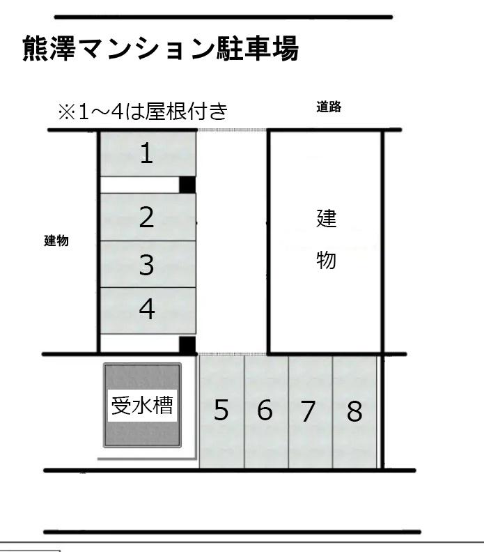 熊澤マンション駐車場の駐車配置図