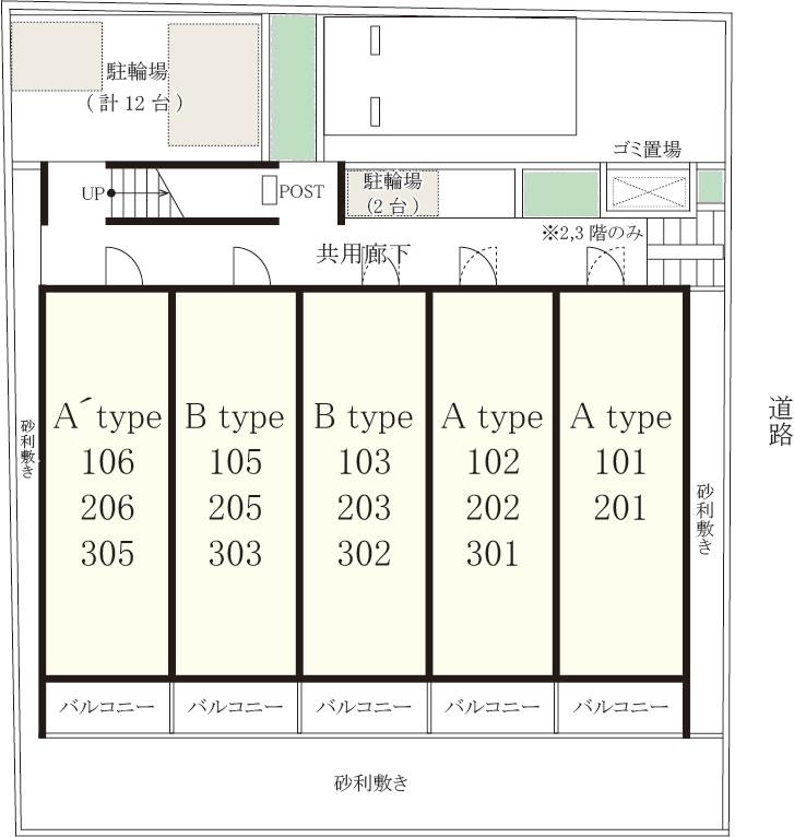リブリ・習志野大久保駐車場の駐車配置図