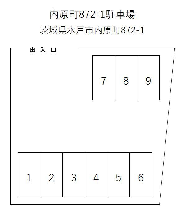 内原町872-1駐車場の駐車配置図