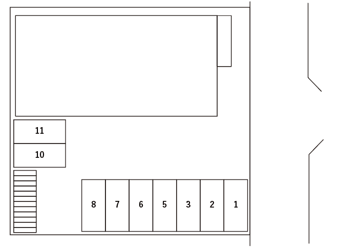 プレジール 西ノ京 駐車場の駐車配置図