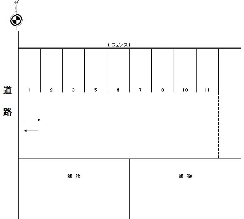 江守第2月極駐車場の駐車配置図