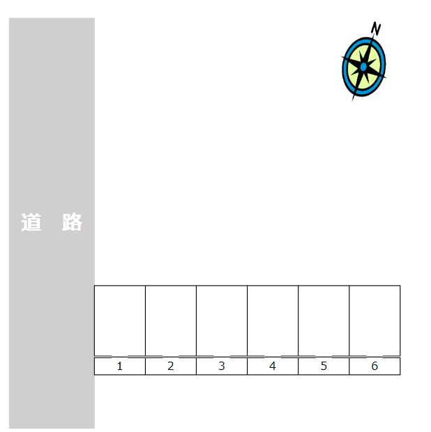 荒木町白口借家駐場の駐車配置図