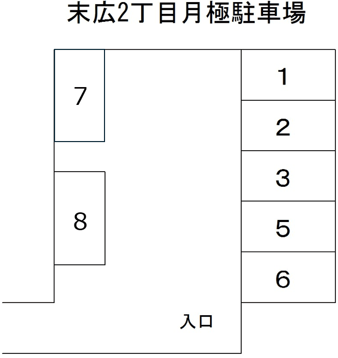 末広2丁目月極駐車場の駐車配置図