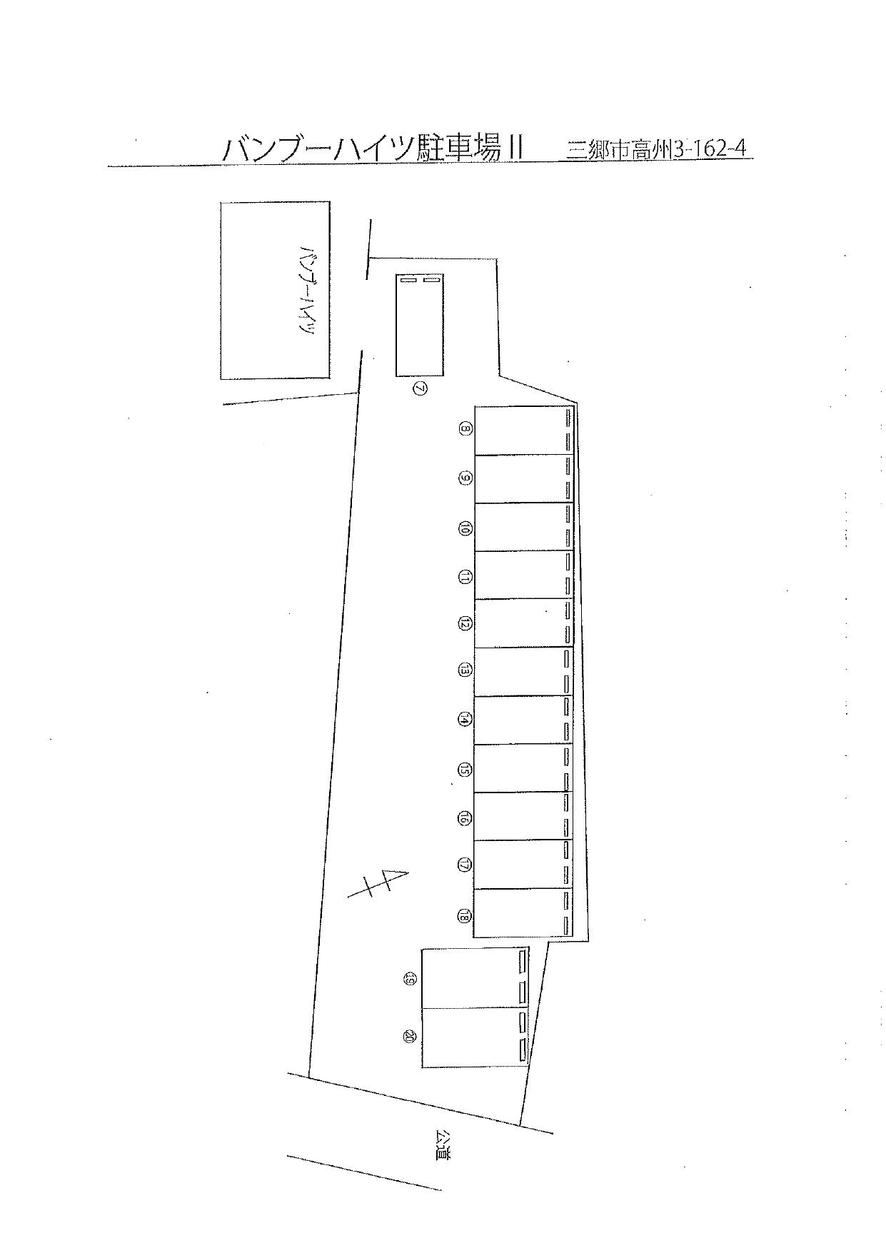 バンブーハイツ駐車場Ⅱの駐車配置図