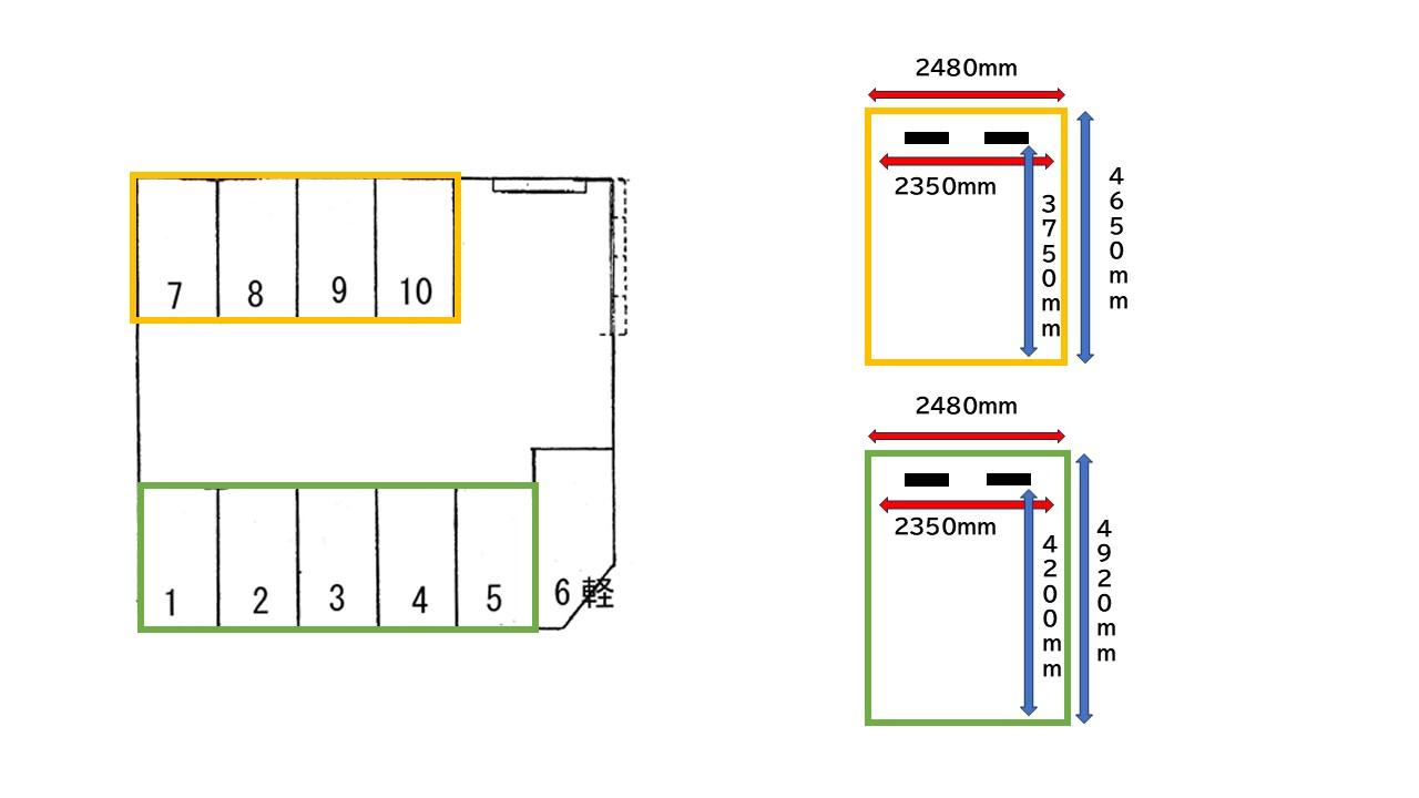 しじま台 野口駐車場の駐車配置図