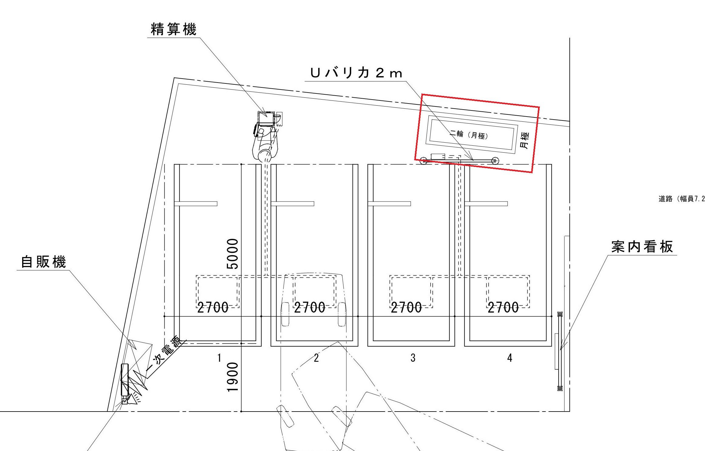 【51552】バイクスペース足立区役所前の駐車配置図