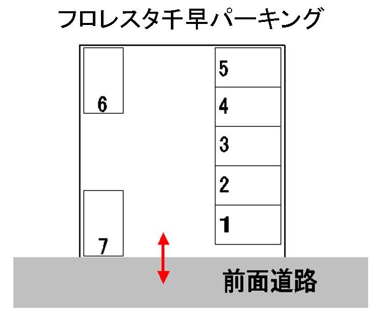 フロレスタ千早パーキングの駐車配置図