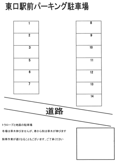 東口駅前パーキングの駐車配置図