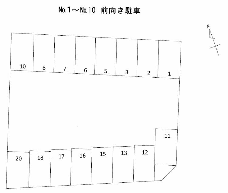 上郷町五丁目9番7月極駐車場の駐車配置図