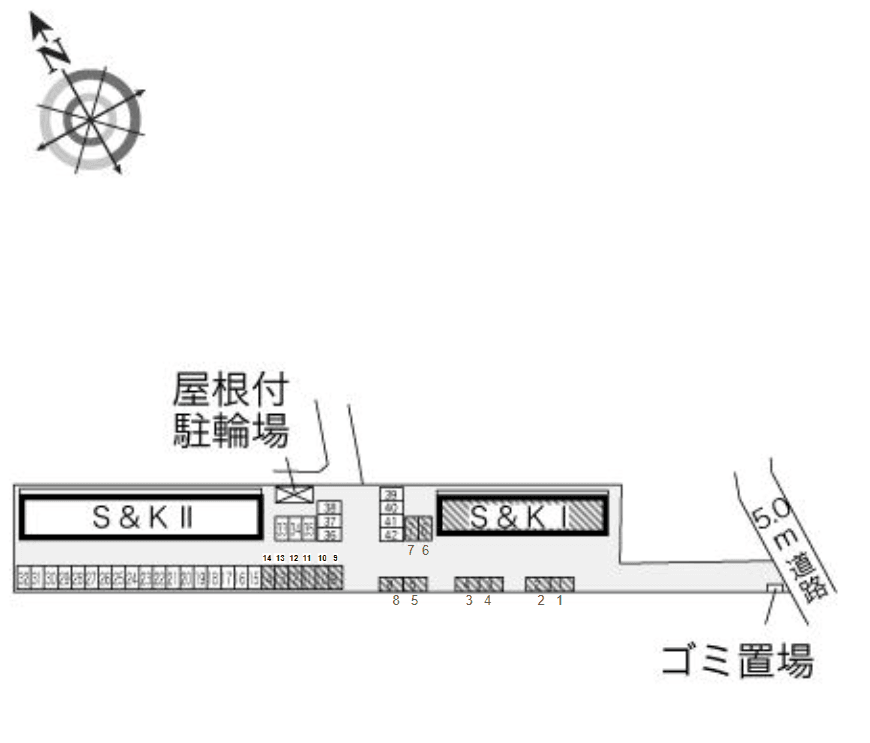 S&KⅠ(21246)の駐車配置図