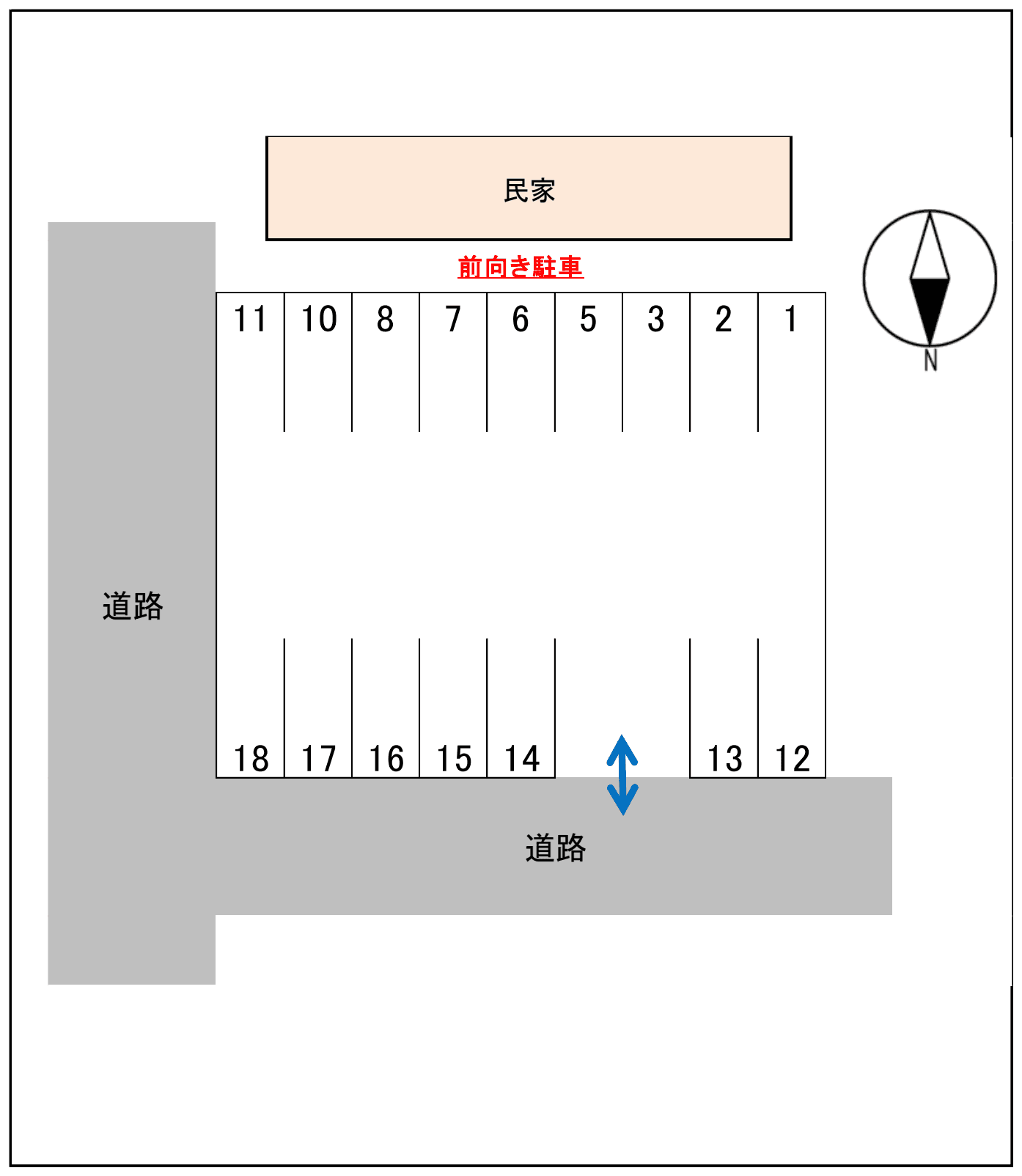 貴船スカイパーキングの駐車配置図