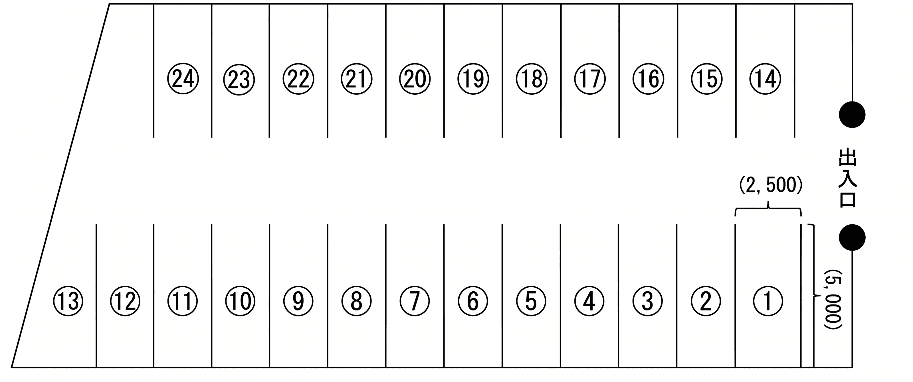 綿貫第二駐車場の駐車配置図