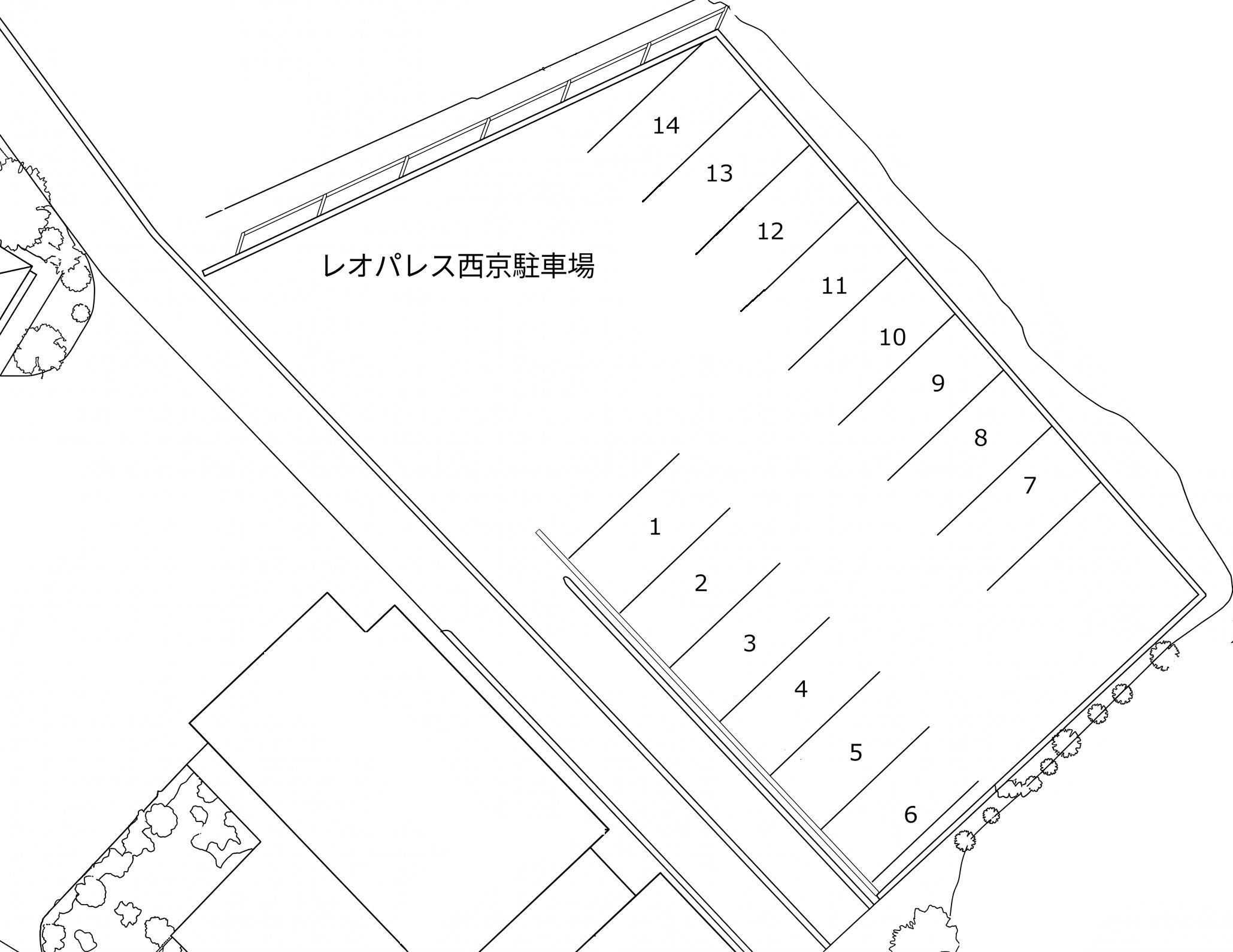 西京(26334) 敷地外駐車場の駐車配置図