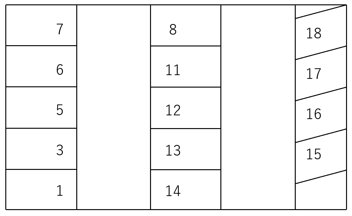 Y・Kパーキングの駐車配置図