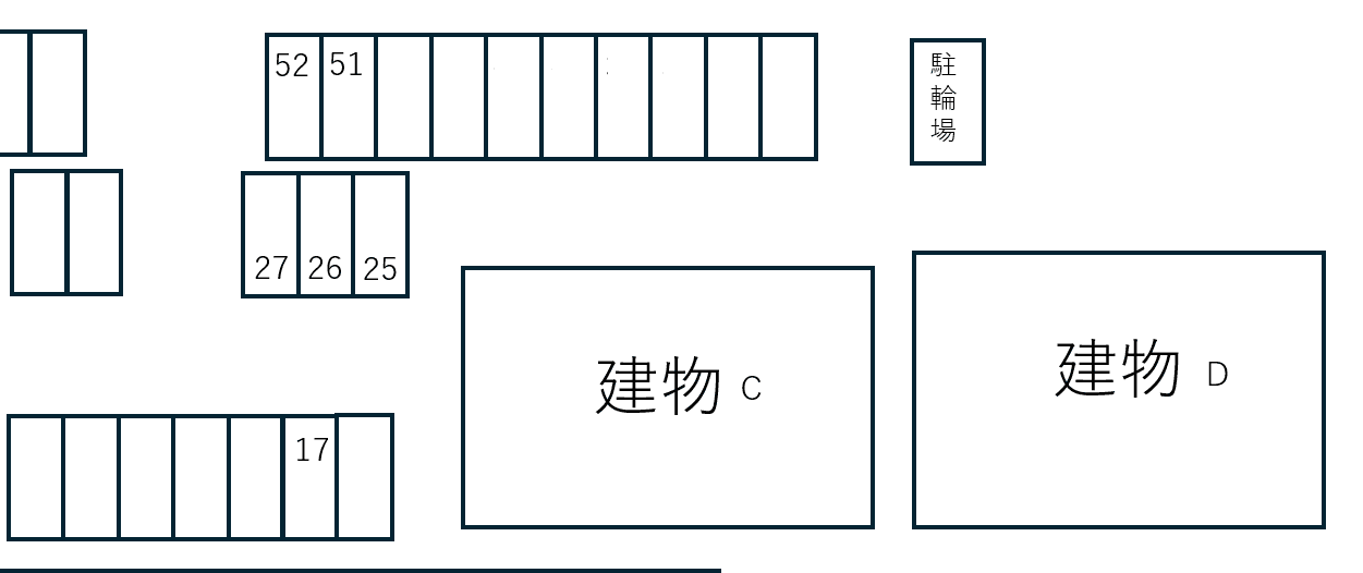 プラッサムコート羽衣D棟の駐車配置図