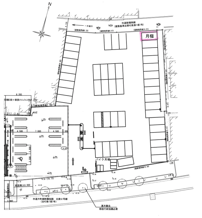 住道の駐車配置図