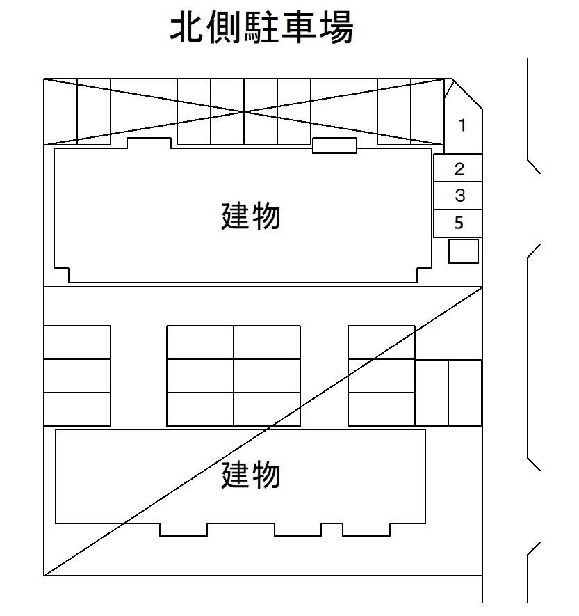 北側駐車場の駐車配置図