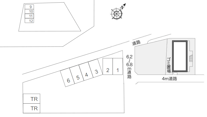 ルナ(12623) 敷地外駐車場①の駐車配置図