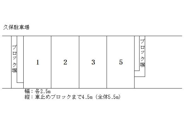 久保駐車場の駐車配置図