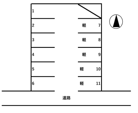 神拝甲新町駐車場の駐車配置図
