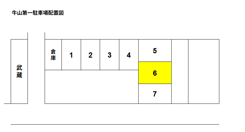 牛山第一駐車場の駐車配置図