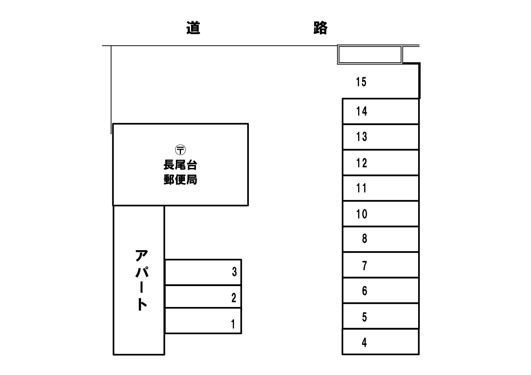クレール長尾台ガレージの駐車配置図