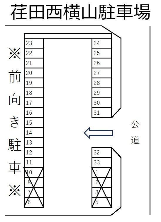 荏田西横山駐車場の駐車配置図