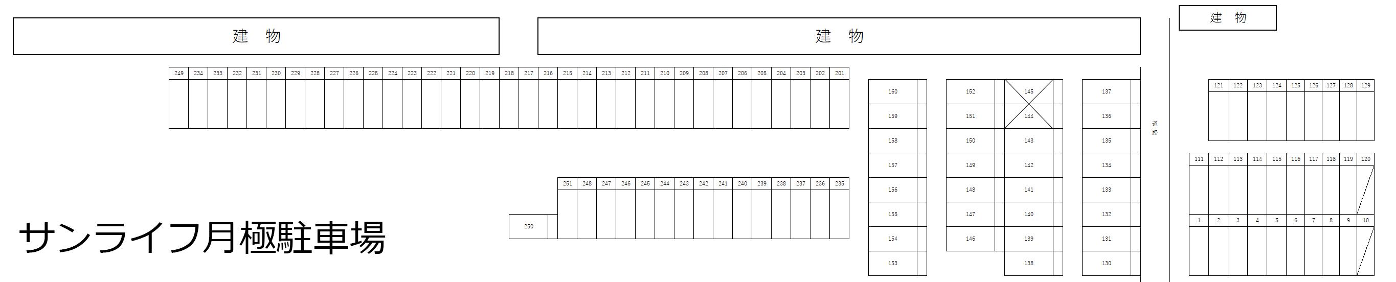 サンライフ月極駐車場の駐車配置図