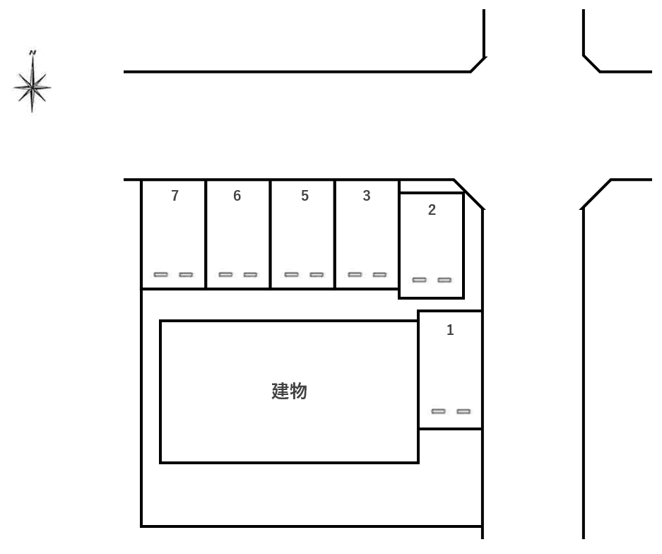 リベルテ ヒラテの駐車配置図