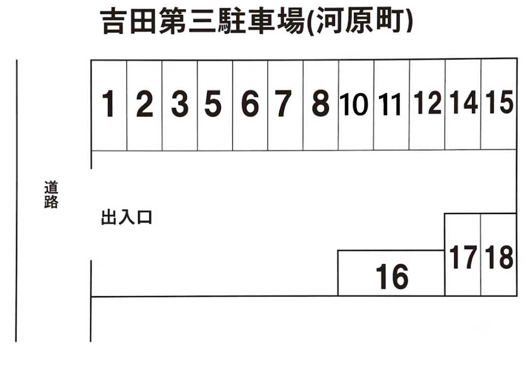 吉田第3駐車場の駐車配置図