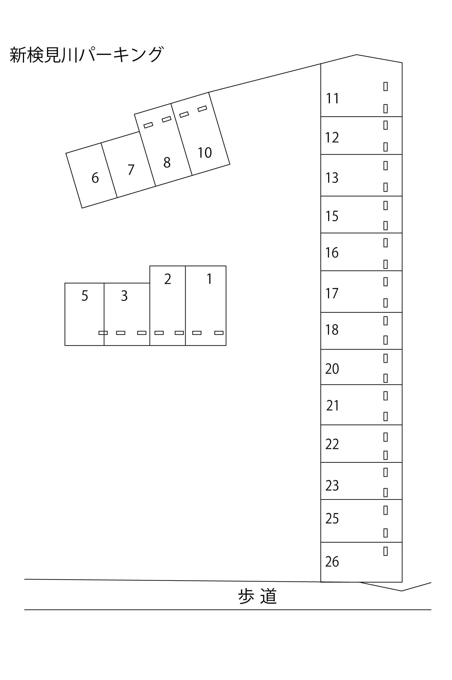 新検見川パーキングの駐車配置図
